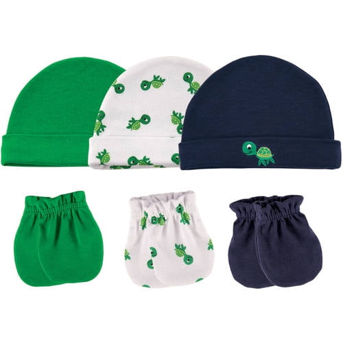 Luvable Friends Baby Boy Cap and Scratch Mittens, 6Pack Walmart
