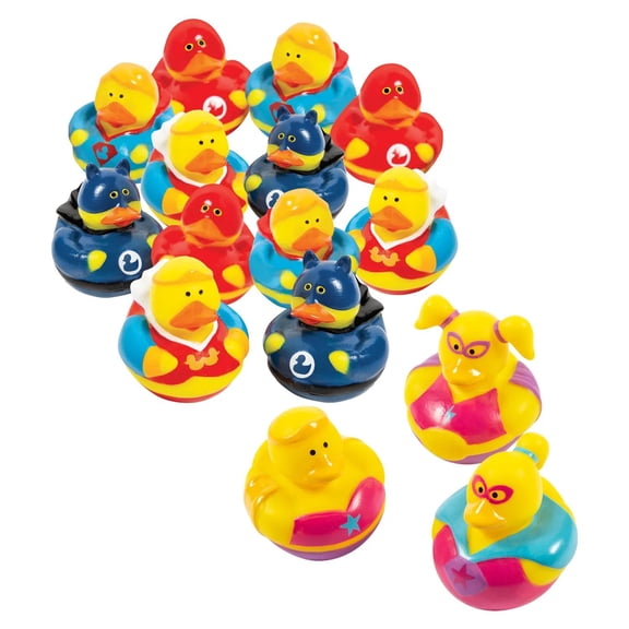 2" Superhero Character Rubber Duck Assortment - 24 Pc.