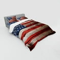 thumbnail image 3 of Ambesonne Retro Bedding Set 3 Pcs, Independence Day Wall, Twin, Red Blue Tan, 3 of 3