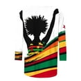 thumbnail image 5 of LYEAA Women Black Heritage Graphic Tee 3/4 Sleeve Round Neck Cotton Shirt Loose Fit Casual Tops African American Cultural Apparel Multicolor M, 5 of 5