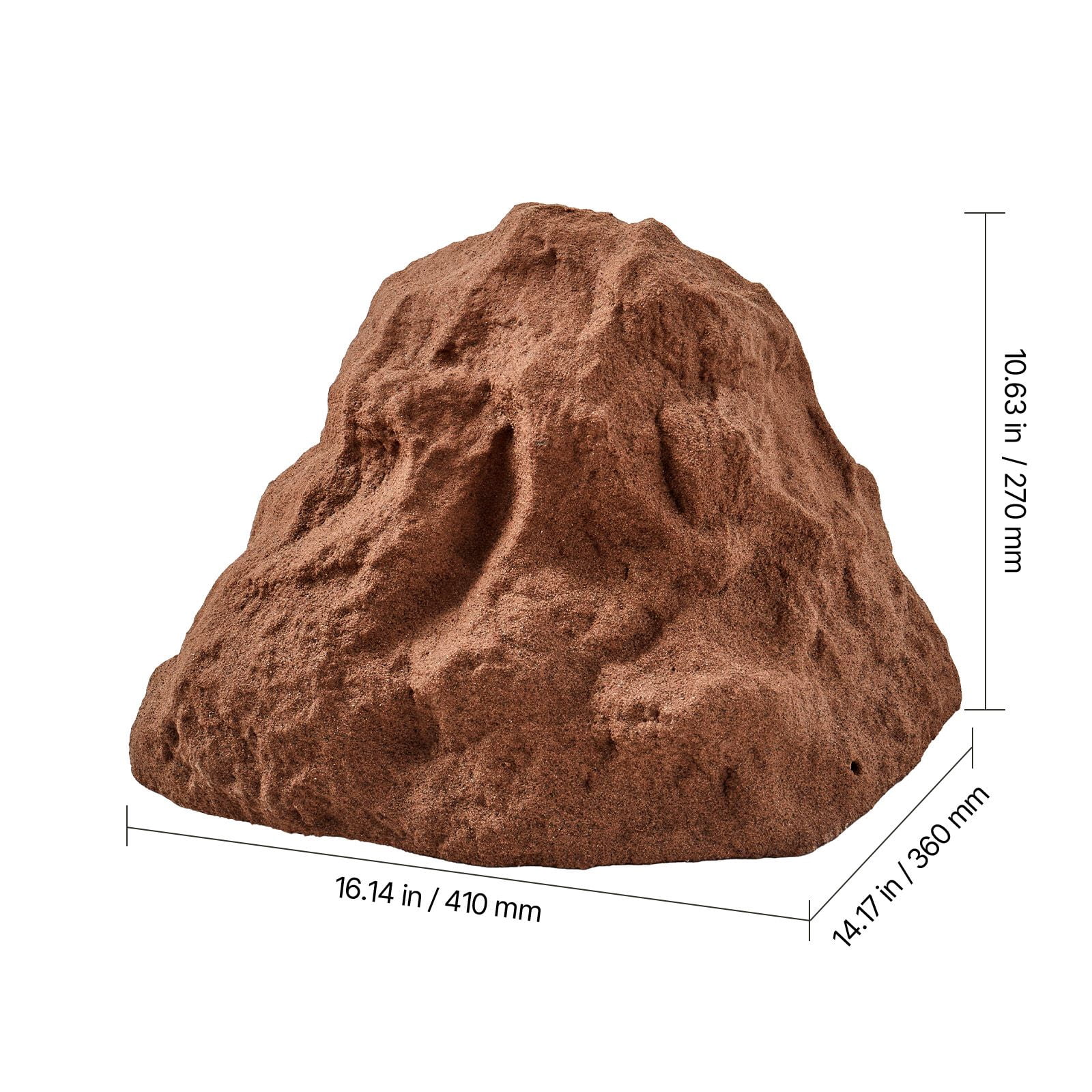 Artificial Fake Rock Cover, 14.17 x 16.14 x 10.63 Inches, HDPE Landscape Rock Cover with Metal Stakes, Lightweight, Wind-Resistant, for Manhole Covers, Pumps, Pipes & Sprinkler Valves