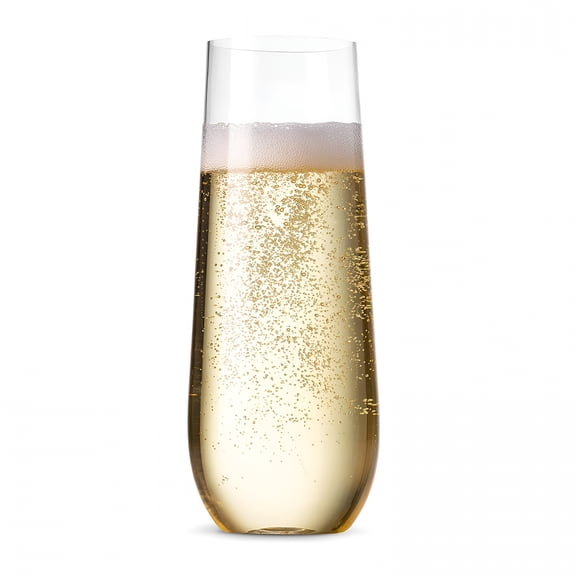 BPPEG 48 Pack Stemless Plastic Champagne Flutes Disposable 9 Oz Clear Plastic Toasting Glasses Shatterproof Recyclable and Bpa-Free Disposable Champagne Flutes