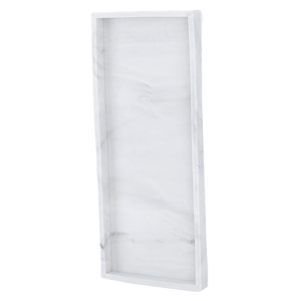 M Buder Bandeja de Almacenamiento de Silicona Placa de Clasificación de Cocina Organizador de Cosméticos para Baño Tocador, Color Mármol, Tamaño Grande G (31 cm / 12.2 inches)