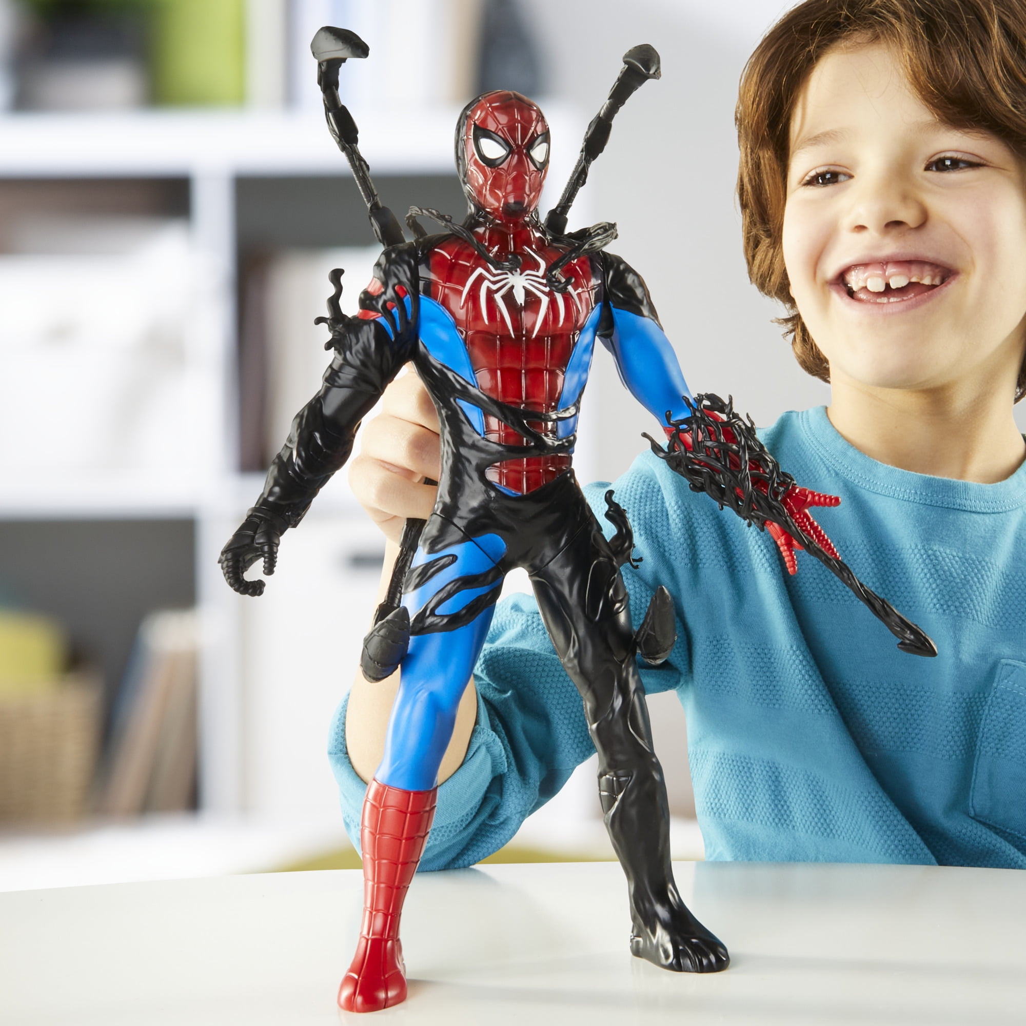 Marvel Spider-Man VenomVersus Spider-Man Liquid Shifter Figure with Accessories, 11”, Ages 4+