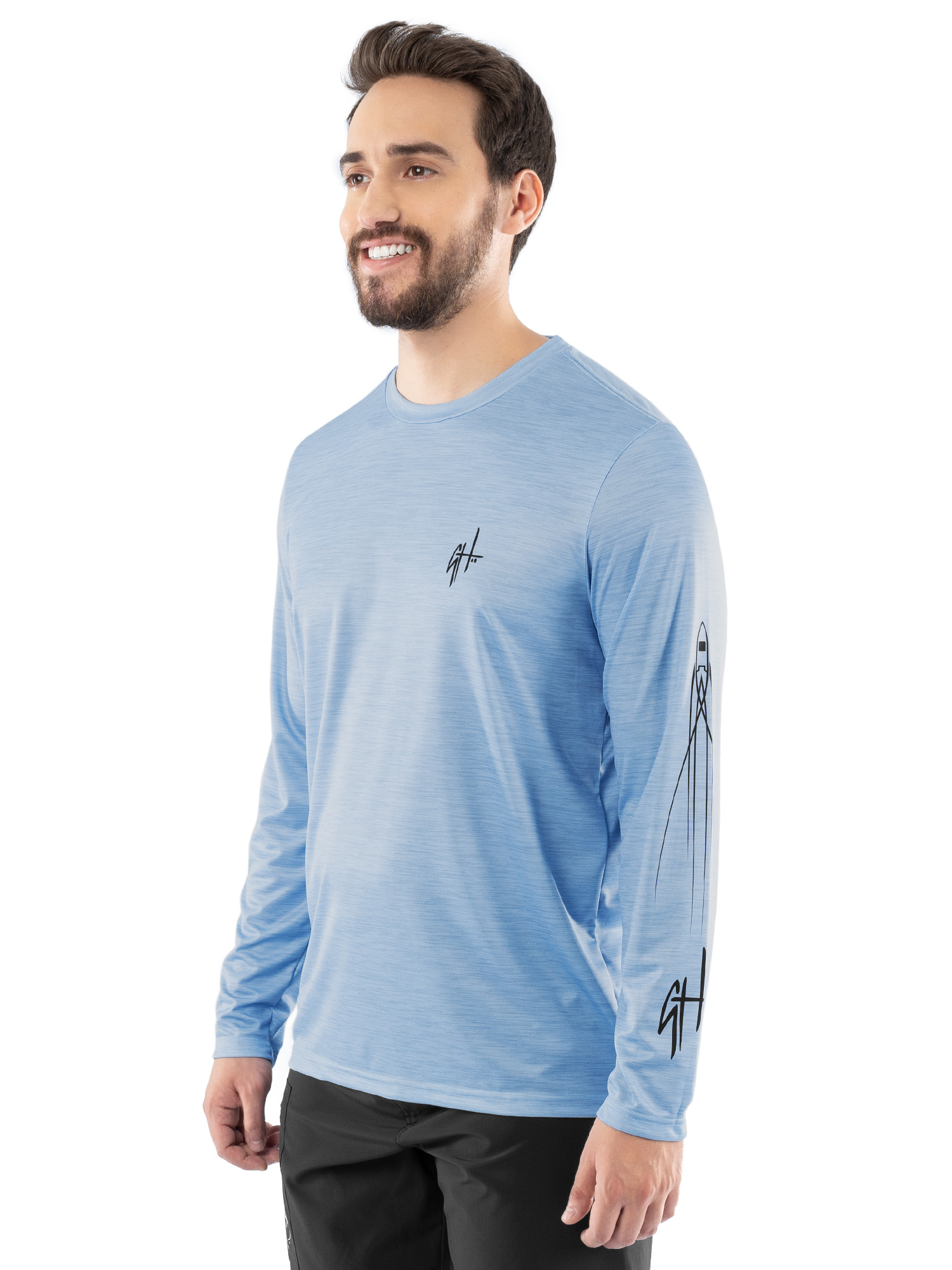 GH BY GUY HARVEY Men's Performance Long Sleeve Fishing Shirt, Sizes:S-3XL
