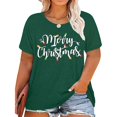 thumbnail image 2 of Active Tops Women T-Shirts Plus Size Women's Christmas Print Loose Crew Neck T Shirt Holiday Graphic Top for Comfortable Casual Wear Green 5XL, 2 of 4