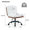 thumbnail image 3 of JURANYAZHU Office Chair,Height-Adjustable Swivel with Wheels,Short Plush Fabric Armless Vanity Chair for Home Office,White, 3 of 6