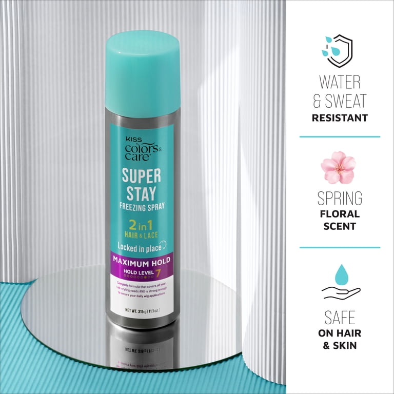 KISS Colors & Care, 2-in-1 Hair & Lace Freezing Spray, 11.1 oz