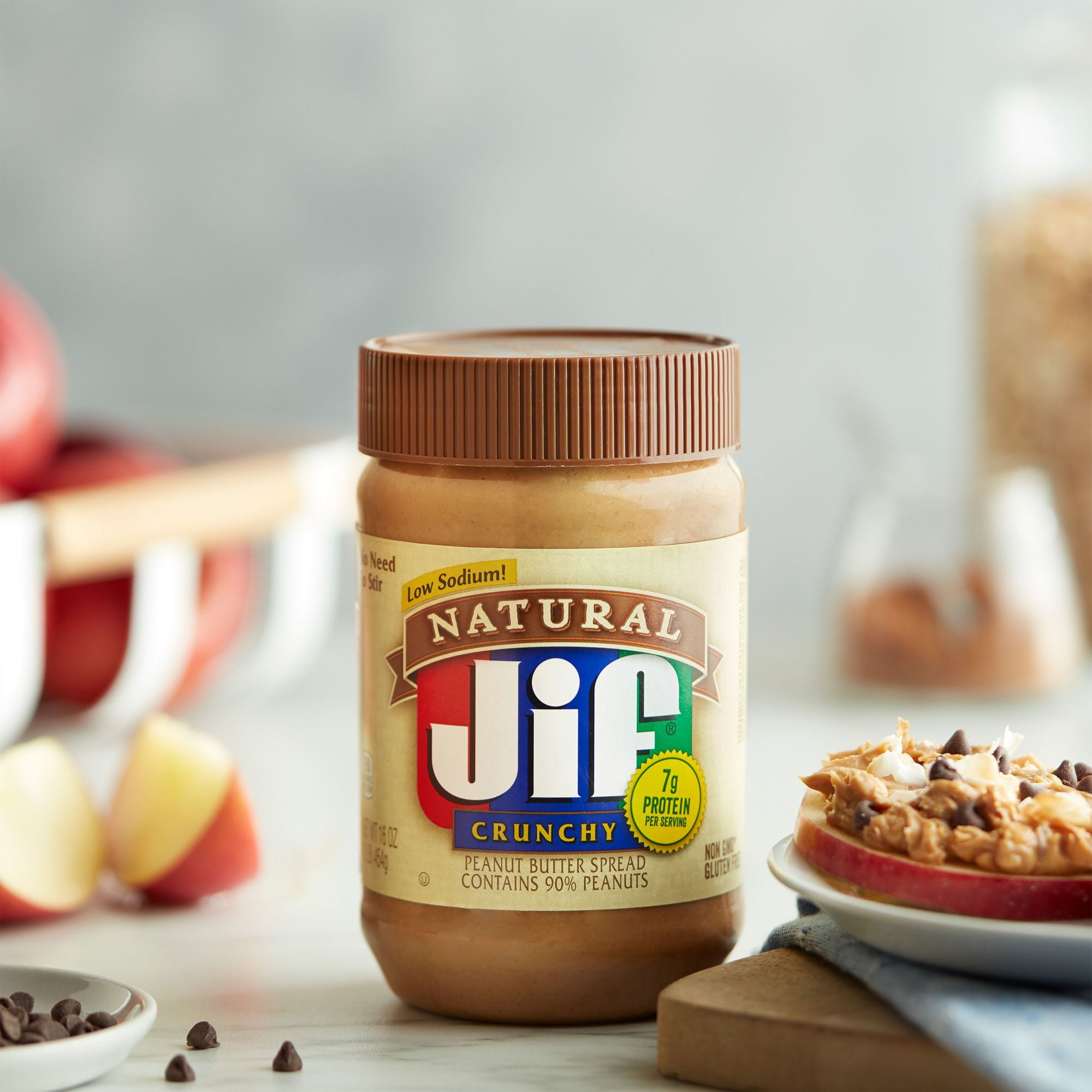 Jif Natural Crunchy Peanut Butter Spread Contains 90% Peanuts, 16 Ounces (Pack of 2)