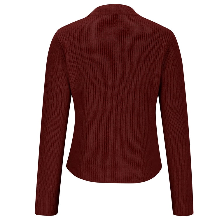 JGGSPWM Women's Bow Tie Front Y2K Knitted Sweater Puff Long Sleeve
