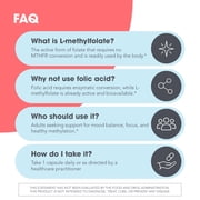 MethylPro 15mg L-Methylfolate - Professional Strength Active Methylfolate, 5-MTHF Supplement for Mood Support & Brain Health - Non-GMO + Gluten-Free with No Fillers (60 Capsules)