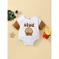 thumbnail image 2 of Bagilaanoe Newborn Baby Girl Boy Summer Rompers Letter/Ice Cream Print Short Sleeve Bodysuits 3M 6M 12M 18M 24M Infant One Piece Short Jumpsuit, 2 of 8