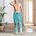 thumbnail image 4 of Salouo Tranquil Ocean Canoe Journey Print Pajama Pants for Men, Lounge Pants Elastic Waistband Casual Men's sleepwear Loungewear Sleep Pajama Pant -, 4 of 7
