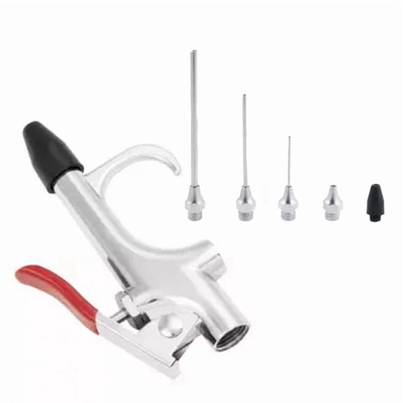 5pc Air Blow Apparatus Accessory Kit,Connection Air Nozzle Blow Set Zinc Alloy Air Machine Compressor Blower Tool Kit,1 * Blowgun nozzle 5 * Lance head,As Shown