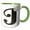 Green/White, variant on 3drose, Monogram Initial J with Pretty White Floral, 11oz Two-tone Black Mug