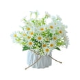 thumbnail image 2 of Artificial Chrysanthemum Flower Arrangement - Fake Silk Plants Bouquet in Pot for Home Decor - Living Room Dining Table Office Shelf Desk Ornament - No Maintenance Faux Potted Plants Set with Vase, 2 of 6
