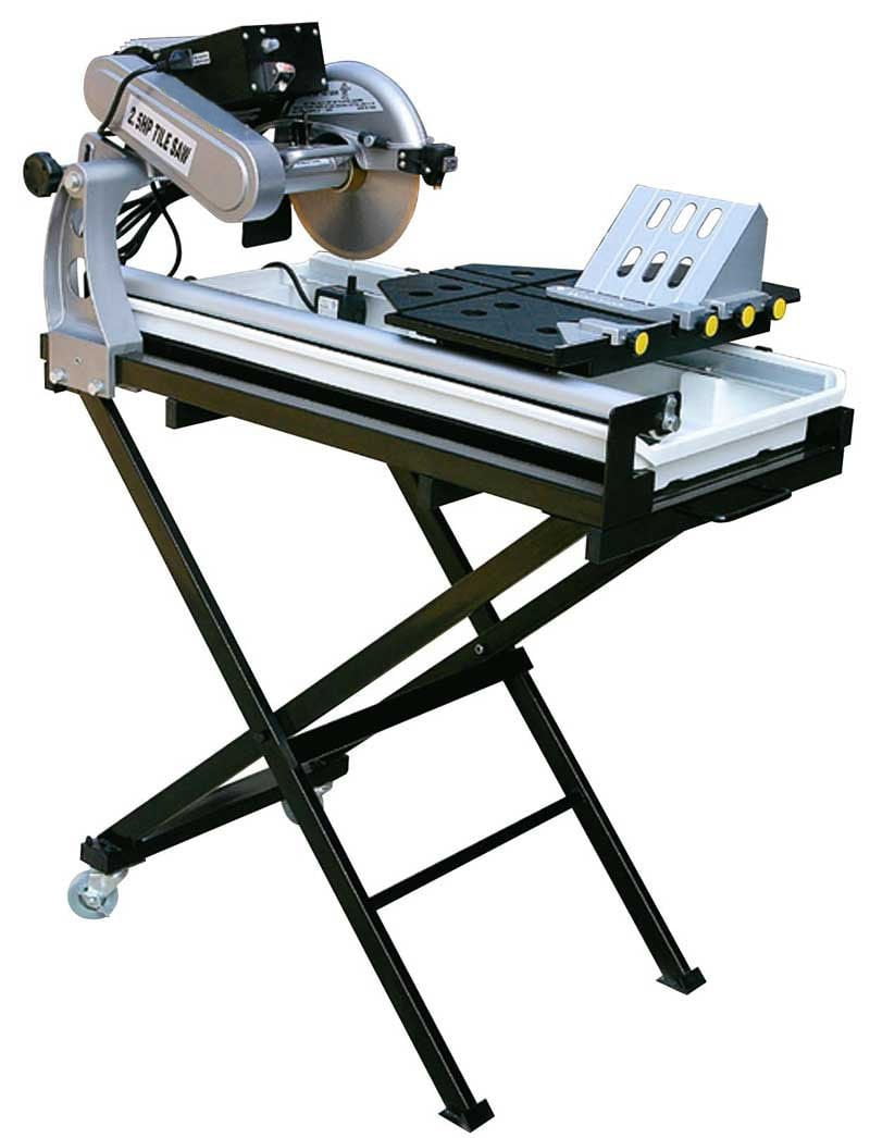 24" Wet Tile Saw Brick Paver Saw Wet Cut w/ Tray Stands 2.5hp Motor