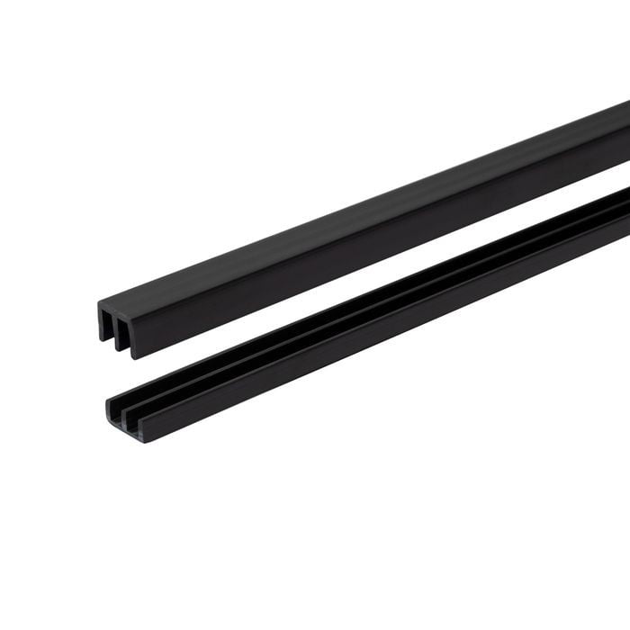 1/4" BLACK PLASTIC SLIDING TRACK 6' LONG