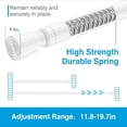 thumbnail image 3 of CHUANK 2 Pack Curtain Rod Adjustable 24-43 Inches，5/8” Diameter， White，Small Short Expandable Spring Loaded Tension Rods For Window  Bathroom  Cupboard Kitchen, 3 of 6