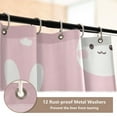 thumbnail image 5 of 4-Piece Bathroom Set with Waterproof Shower Curtain with Non-Slip Bath Mat, U-Shaped Mat & Toilet Lid Cover Pink Cute Bunnies, 5 of 8