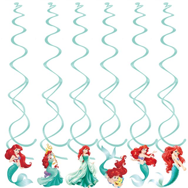 6pcs Disney Spiderman Princess Encanto Mickey Mouse Stitch Frozen Theme Spiral Ceiling Swirls Garlands Birthday Party Decora Gao Jinjia LED