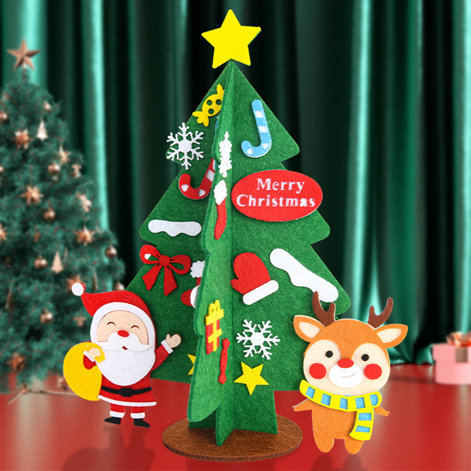 Christmas Colorful Plush Stick Diy Flower Christmas Tree - Temu
