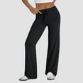 thumbnail image 2 of vigerkar Women's Pants High Waist Wide Leg with Drawstring & Pockets, Soft Stretchy Comfy Lounge Pants Black, XXL, 2 of 6