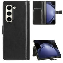for Samsung Galaxy Z Fold 6 Case, Galaxy Z Fold 6 Wallet Case with Card Holder Kickstand Magnetic PU Leather Flip Case Wallet for Samsung Galaxy Z Fold 6 5G, Black