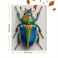 thumbnail image 3 of Iridescent Green Stag Beetle Watercolor Canvas Print, Gothic Steam Punk Bug Halloween Insect Wall Decor, 3 of 8