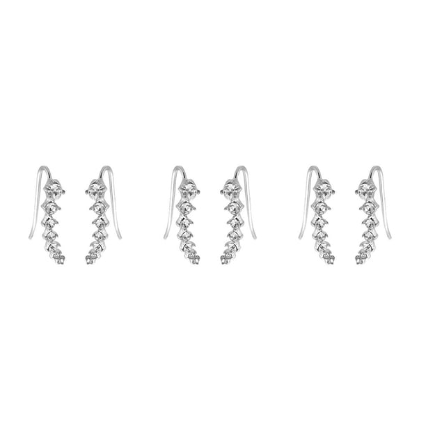 Sonducket Mujeres Niñas una 7 Crystal Ear Cuffs Hoop Climber Stud Pendientes Star Ear Stud Pin Accesorios de joyería Type3 NO3 Sonducket CBP048046