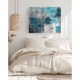 thumbnail image 3 of Teal Grey Wall Art for Living Room,Canvas Picture Wall Decor for Bathroom Bedroom,Modern Oil Painted Abstract Art Aesthetics Painting Artwork for Office Kitchen Hallway Dining Room Home Decor 24"x32", 3 of 8