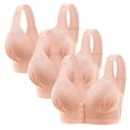 thumbnail image 1 of Wireless Front Closure Bra for Women, Seamless Comfort Bras with Removable Padding, Full Coverage Support for Sleeping, Lounge, Daily Wear, 3-Pack, 1 of 9