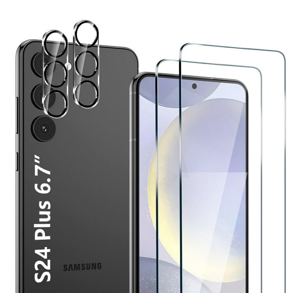 [2 2 Pack] for Samsung Galaxy S24 Plus Screen Protector, 9H Tempered Glass, Ultrasonic Fingerprint Compatible, HD Clear Case Friendly for Samsung S24 Plus Glass Screen Protector 5G