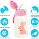 thumbnail image 3 of Children's stainless steel insulated water bottle 550ml/18.5oz vacuum insulated bottle with straws, 3 of 5