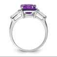 thumbnail image 2 of Sterling Silver Rhodium-plated Amethyst and CZ Ring, 2 of 6