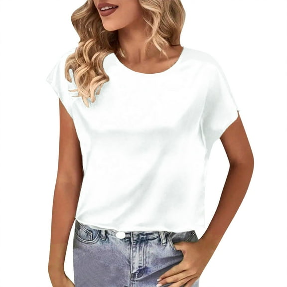 Women's Short Sleeve Crop Top Tight Fit Basic Tee Summer Casual Going Out Shirts Comfortable Stylish Fashion