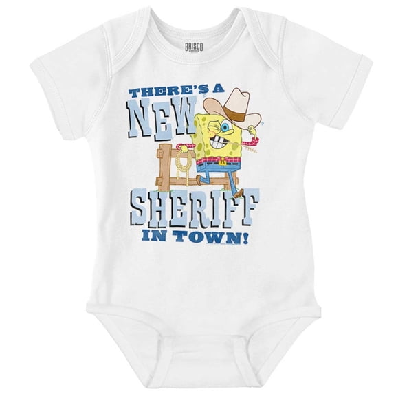 Cowboy SpongeBob New Sheriff in Town Romper Boys or Girls Infant Baby Brisco Brands 12M