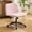 Teddy Fleece Pink, variant on Karl home Criss Cross Chair Armless Desk Chair with Wheels Cross Legged Office Swivel Chair Wide Adjustable Comfy Padded Vanity Chair with Dual Purpose Base, PU Beige