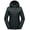 Black, variant on Women's Waterproof Hiking Skiing Jacket with Removable Hood, Fleece Lined Winter Warm Rain Coat Black M
