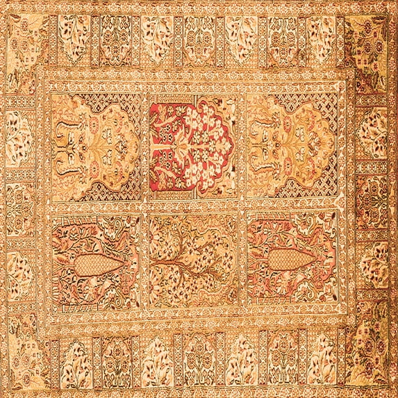 Ahgly Company Indoor Square Persian Orange Traditional Area Rugs, 8' Square