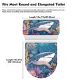 thumbnail image 7 of HELLHERO Toilet Lid Dust Cover Set Stretchy Fabric for Toilet Washable Toilet Seat Lid Cover Set, Shark Among Coral Reefs, 7 of 7