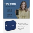 thumbnail image 5 of Liquipel Powertek 20W PD USBC and 18W USBA Dual Port Wall Block Charger, Type C Fast Charging Cube, Wall Power Adapter Plug, Two Tone Blue, 5 of 7