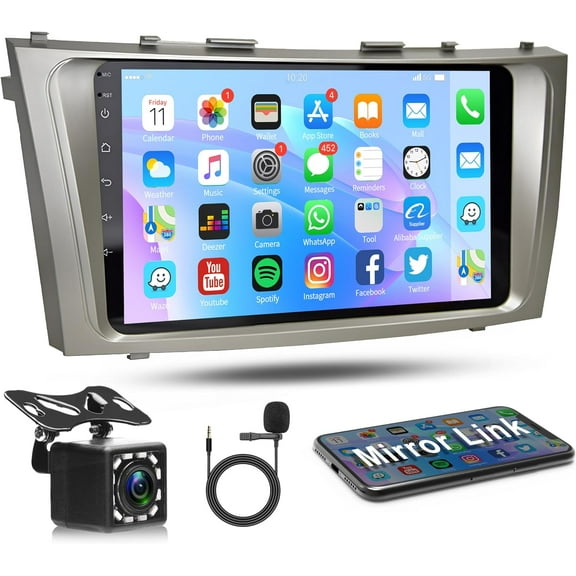 THONZER 9 Inch Touch Screen Car Radio Android Car Stereo for Toyota Camry 2006 2007 2008 2009 2010 2011 with GPS Navigation Bluetooth FM WiFi Mirror Link Backup Camera