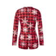 thumbnail image 5 of Women Long Sleeve Shorts Jumpsuit Christmas Printed U Neck Bodysuit, 5 of 9