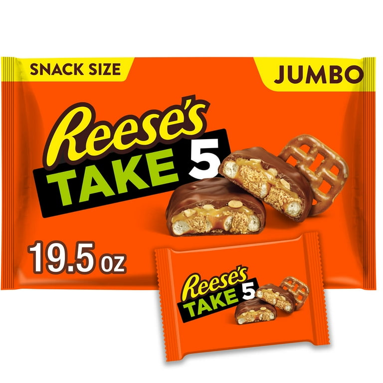 3 pack) Reese's Take 5 Pretzel, Peanut and Milk Chocolate Snack