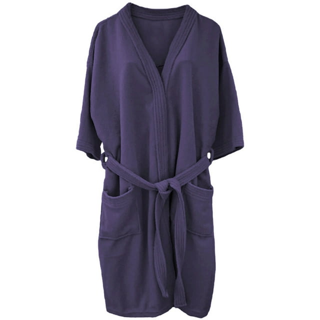 Bata De Baño Rasurada 100% Algodón Absorbente, Extra Suave con Bolsillos Laterales y Cinturón - Unisex y Unitalla-Marino