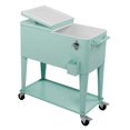 80Qt Patio Cooler Cart Outdoor Rolling Ice Chest Bin Beer Cooler w