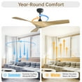 thumbnail image 3 of Sofucor 52 Inch Propeller ABS Ceiling Fan No Light, Low Profile Downrod Mount Ceiling Fans with Remote, 3 of 12