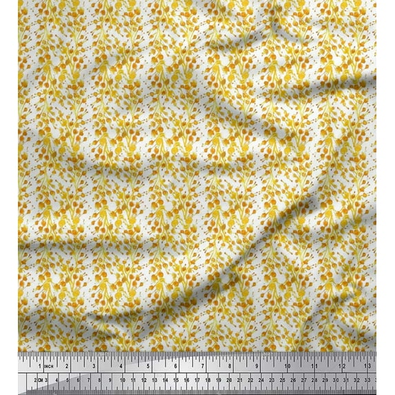 Soimoi Satin Silk Fabric Flower Watercolor Printed Craft Fabric by The Yard 42 Inch Wide