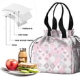 thumbnail image 4 of Pioneer Flower Floral Print Pattern Drawstring Lunch Bag Women - Drawstring Lunch Bag Insulated for Work Office - Stain-Resistant Large Lunchbags for Women with Multi-Pockets, 4 of 6